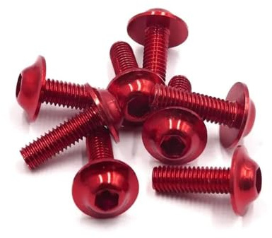Per Moto Scooter Targa Telaio Bullone Viti M6 X 20mm Esagonali Viti Viti Kit bulloni carenatura(M6x20 8pcs Red)