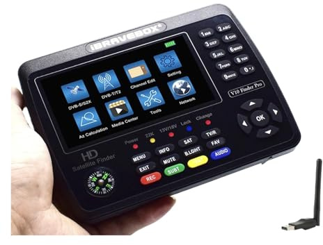 AYJYZHIAG Mesureur Satellite V10 Finder Pro DVB-S2/S2X DVB-T2/T H.265 vs Kpt 717st Plus GTmedia V8 Finder Pro2 DVB T2 Satfinder(V10 Finder)