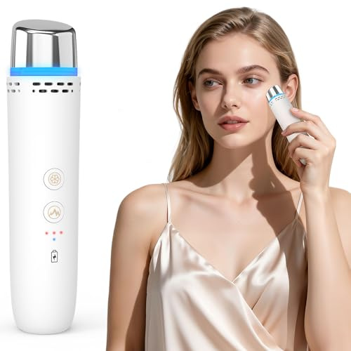 Lanieney Depuffing Wand, 2-in-1 Cold and Heat Eyes & Face Depuffing Wand, Face Ice Roller for Puffiness, Dark Circles, Skin Radiance, Adjustable Temperature Facial Massager Tool for Women Men Skincare