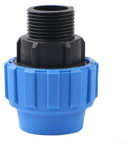 Volakebeing Adattatore maschio per sistema di irrigazione in gomma PP PVC, connettore a morsetto per tubi in PE, 16 bar, pressione da giardino, parti di irrigazione agricole blu nero 20 mm 25 mm 32 m