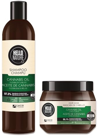 P-Beauty Naturkosmetik Shampooing + masque capillaire avec huile de graines de chanvre – Shampooing pour cheveux secs et abîmés – Masque pour cheveux brillants – Soin végétalien sans silicone