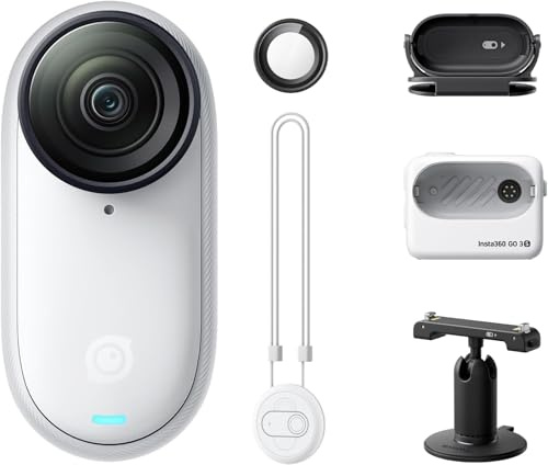 Insta360 GO 3S 64GB Arctic White – 4K Tiny Portable Vlogging Camera, Hands-Free POVs, Mount Anywhere, FlowState Stabilization, 140 Min Battery Life, 10m Waterproof