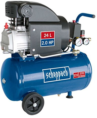 Scheppach Kompressor HC25 (1500 Watt, 24 L, 8 bar, Ansaugleistung 220L/min, ölgeschmiert)