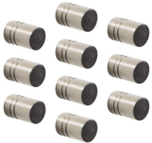 Gedotec Moderner Möbelknopf Edelstahl Türknopf für Schubladen - Apollo | Schrank-Knopf für Schranktüren | Edelstahl matt gebürstet | Höhe 22 mm | Knauf-Ø 13 mm | 10 Stück - Design Kommoden-Knöpfe rund