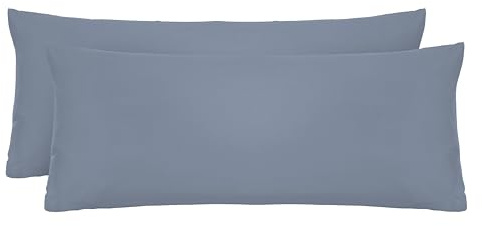 biberna Kissenbezug 40x60 cm, 2er Set blau | Jersey Baumwolle | Reißverschluss | weich & bügelleicht | Oeko-TEX Standard 100 | Doppelpack | Modell 0077144