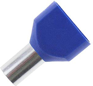 Lumonic 50 x 16mm² TWIN embouts isolés bleu I La longueur de l'embout jumelé pour 2 câbles est de 16mm I Étamé pour la protection contre la corrosion