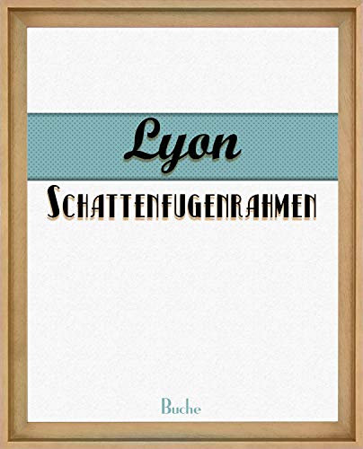 Homedeco-24 Lyon Schattenfugenrahmen 60x70 cm in Buche Dekor ohne Verglasung ideal für Canvas Leinwand Bilder Farbwahl