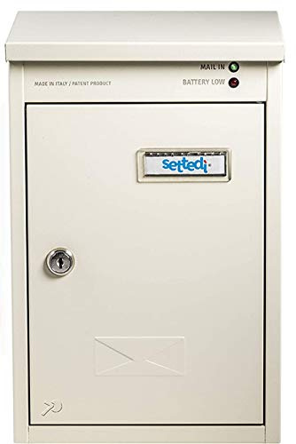 Cassetta Postale Gaia 400x215 con segnalatore presenza posta e porta pubblicità versione STD-LED SMALL BIANCO AVORIO RAL 1013