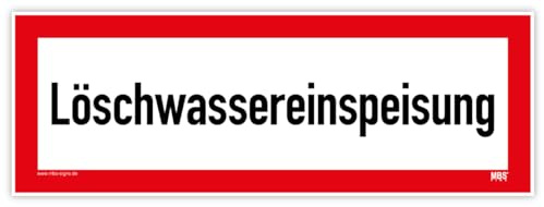 Aufkleber Brandschutz „Löschwassereinspeisung“ Feuerwehr Folie selbstklebend nach DIN 4066 | 420x148 mm made in Germany