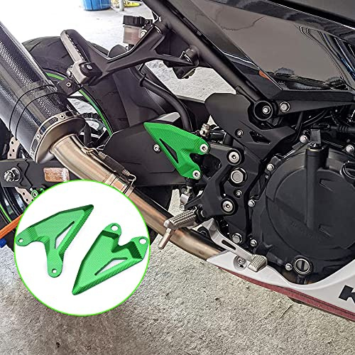 Motorradzubehör Fußrasten Fußstütze hinten Set Fersenplatten Schutz kompatibel mit Kawasaki NINJA400 Z400 Ninja 400 Z 250 Ninja 250 (Grün)