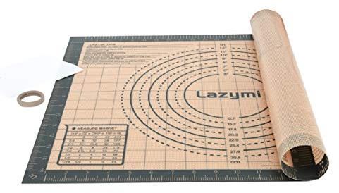 Lazymi Extra Gruesa Tapete de Silicona, Tapete para Hornear y Amasar Antiadherente, Esteras de repostería Reutilizable Resistente al Calor, para Pizza Pasta Pan, 50 x 40 cm (Gris+Rasqueta)