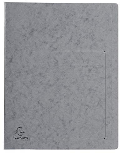 Exacompta - Ref. 39989E – Karton mit 25 Iderama-Dokumentenmappen aus Hochglanzkarton 355 g/m² – FSC-zertifizierte Mappe – Maße 24 x 32 cm für DIN A4 Dokumente – Farbe Grau