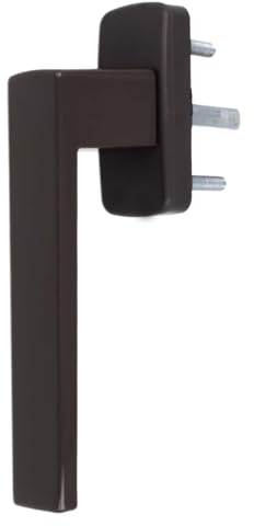 Aluminium Fenstergriff Quadrat, Farbe:Braun RAL 8019, Stiftlänge:30mm