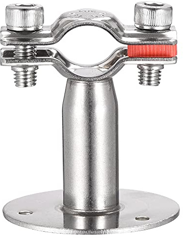 sourcing map Wandmontage Deckenmontage Rohrhalter 304 rostfreier Stahl einstellbare Rohrklemme für 15-19mm Rohr