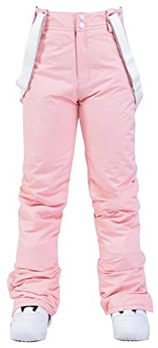 ORANDESIGNE Winter Skihose Schneehose Snowboardhose Winddicht Thermohose Wanderhose Outdoor Winterhose Softshellhose Outdoorhosen Trekkinghose Schneehosen Jagdhose Herren Damen A Rosa XL
