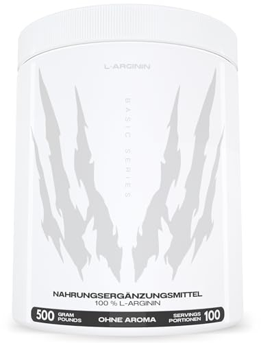 L-Arginine - 500 g Haute Doses - Fabriqué en Allemagne - Pour promouvoir la production d'oxyde nitrique et résistance - Aceus Nutrition ®