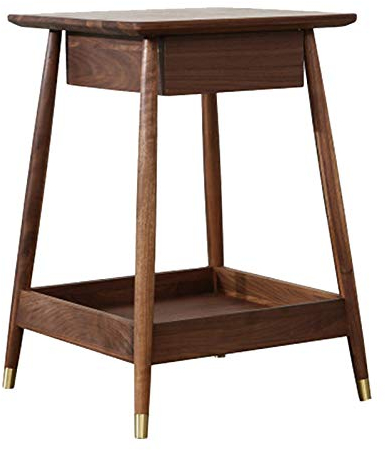 ECBETCR Bout de Canapé, Tables de Chevet Accueil Salon Chambre Table d'appoint en Bois/Table d'appoint, carrée, 24 Pouces de Haut, Table d'appoint en Noyer Noir