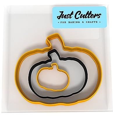 JUST CUTTERS Pumpkin Shape Cutters | Set of 3 Plastic Cutters for Baking, Fondant, Clay, Pastry, Icing, Jewellery (3/5/8CM)