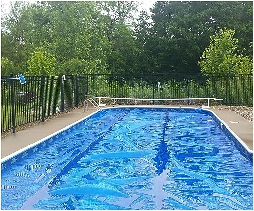 AviiSo Film Isolation Thermique Couverture Solaire Piscine pour Les piscines creusées et Hors Sol, Chauffe-piscines, Bulle Bleue de 400 microns (Size : 500cm x 700cm (16ftx23ft))