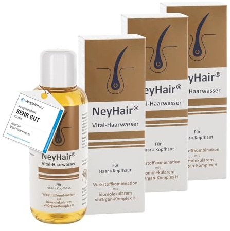 NeyHair Vital-Haarwasser – Stärkende & vitalisierende Kopfhautpflege, Vital-Kur für kräftige Haare & vitale Kopfhaut, mit dem einzigartigen vitOrgan-Komplex H, ohne Silikone und Parabene, 3x 200ml
