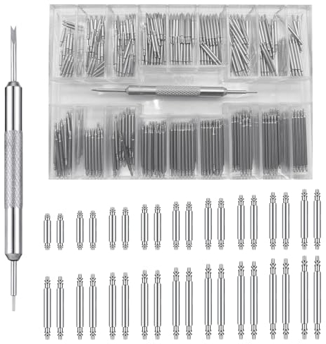 gvivej Uhren Federstege, 361 Stück Uhrmacherwerkzeug Set, Edelstahl Uhrenarmband, Federstifte Uhr Entferner Tool Uhrenarmband Reparatur Set (8-25 mm)