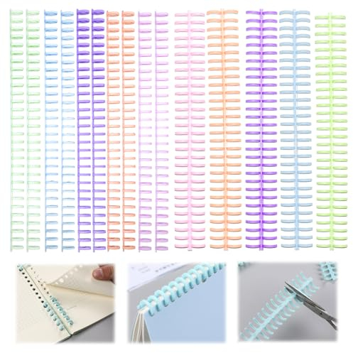 SLTAXAR 15 Stück Bücher Ringe 10mm Kunststoff Bindering für lose Blätter Binderücken Ringe Lose Blatt Buch Ringe buchringe Binder Ring 85 Blatt Kapazität für DIY-Papier Notizbuch Album Scrapbook