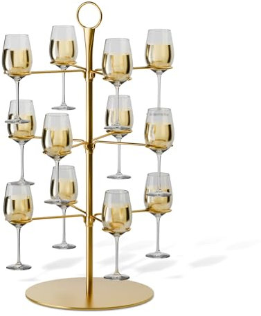 CLOPAE Torre de Champán, Torre de Aperol, 3 Piso/12 Vasos, Árbol de Cóctel, Adecuado para Copas de Champán, Vasos de Margarita, Copas de Cóctel, Copas de Martini, para Fiestas, Bodas, Celebraciones