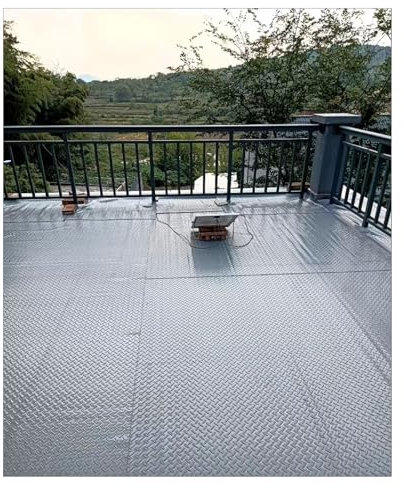 Tapis d'extérieur en caoutchouc robuste pour terrasse, balcon, garage, revêtement de sol en caoutchouc, rouleau de 3 mm d'épaisseur, durable et antidérapant (couleur)