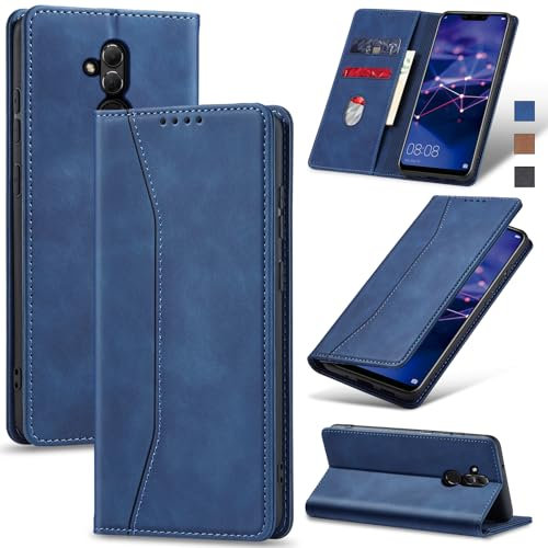 Jasonyu Funda para Huawei Mate 20 Lite,Cuero PU Carcasa,Tipo Libro Flip Case con Tarjetas y Cartera,Soporte Plegable,Cierre magnético,Capa (Azul)