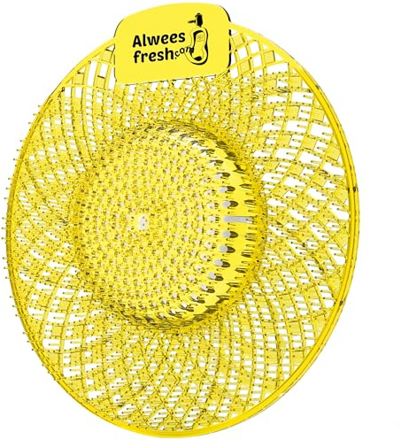 Alwees Fresh Spiral Spiral Urinal Mats Scented - 4-in-1 Urinal Screens & Urinal Pads with Urinal Blocks - Anti-Splash, Odour Neutralising, Clog-Proof for Hotels, Restaurants & Bars - 5 Pack - Lemon