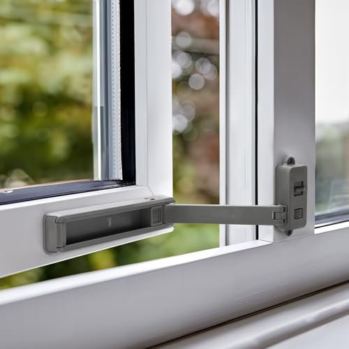 INMOZATA Window Restrictor Baby Safety Window Locks for UPVC Windows, for Wooden, Metal & Aluminium Windows, Self-Adhesive, No Drilling& Tools Required, 1Pc