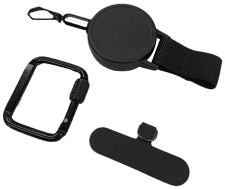 Mwkbbn Cordon antivol pour téléphone portable, cordon rétractable, sécurisé, attache facile, design léger, 20 cm, pour randonnée, cyclisme, escalade, Noir, Refer to description