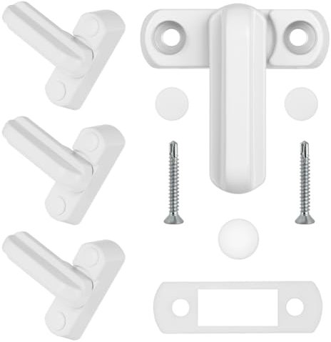 Flintronic Window Locks, 2pcs Extra Security Locks, Anti-Theft Locks, Security Blocker, Suitable for PVC/UPVC Windows and Doors, for Indoor and Outdoor, for Home Security, White