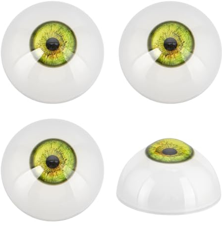 PH PandaHall 4pcs Halloween Eyeballs 32mm Scary Eyes Realistic Eyeballs Half Round Human Eye Large Eyeball for Party Decoration Art Sculptures Props Jewellery Making