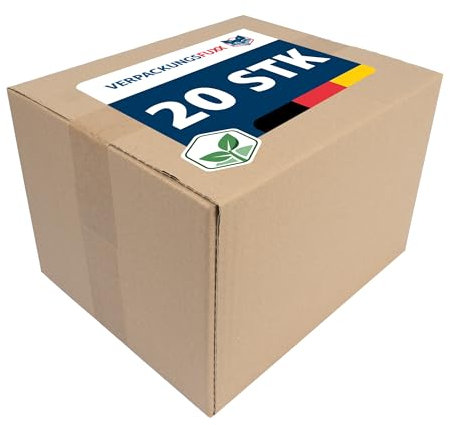 VERPACKUNGSFUXX Versandkartons Basic 20er Set | stabile Faltkartons 308 x 260 x 215 mm | brauner Karton aus robuster Wellpappe | kleine Pakete für Versand