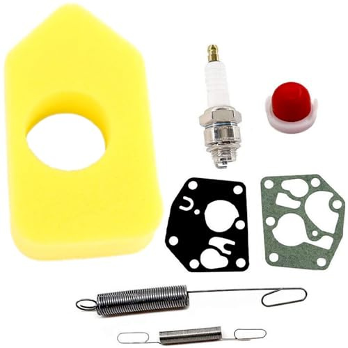 Luftfilter Zündkerze Vergaser Membrane für Briggs & Stratton Quattro 450 500 550，Luftfilter Membrane Benzinpumpe Reglerfeder Feder Zündkerze