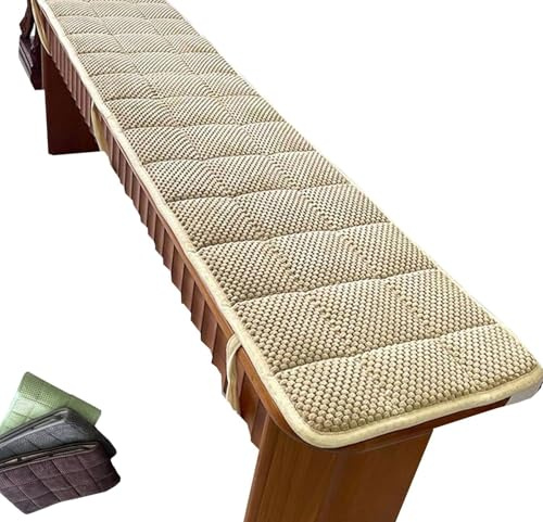 Cuscino per Panca da Giardino/Portico - 120/180/200/80 X 30/35/40/50 Cm - 2/3/4 Posti Antiscivolo, Resistente per Esterni/Interni - per Patio, Veranda, Altalene o Sedute da Finestra(cachi,40x200cm)
