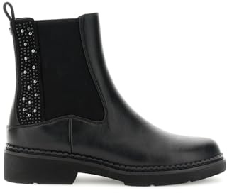 CAFèNOIR - Botines Con Pedrería, Tachuelas Y Elástico, Para Mujer, Color Negro, Talla 39