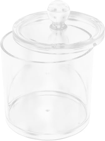 AUTSUPPL Organizador de Baño Acrílico Tapa para Discos de Algodón y Hisopos, Caja de Almacenamiento Multifuncional para Artículos Pequeños Fácil Limpieza