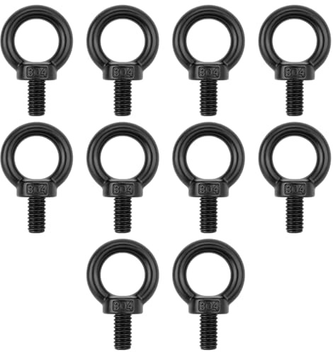 10 boulons à œil M5 x 12, boulons à œil en acier inoxydable avec filetage, boulon à anneau rond avec filetage, pour cordes, cordes à linge, balançoires, lustres