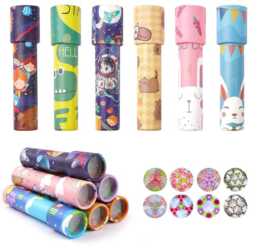 Hopton 12 caleidoscopi per bambini, regalo di compleanno per bambini, caleidoscopio classico per pensierino, compleanno dei bambini, Natale, giocattolo educativo, scuola e classe