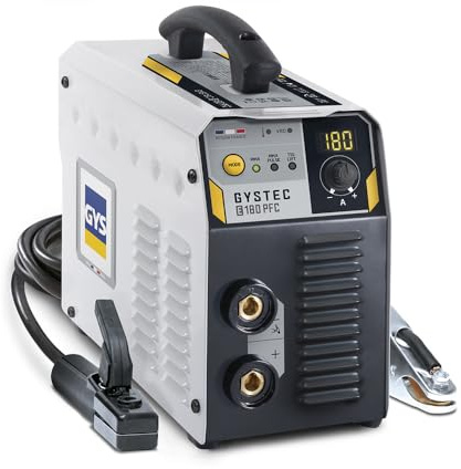 GYS, GYSTEC 180E PFC, Poste à Souder à l'Électrode Enrobée 180A Monophasé 230V (MMA), PFC, TIG DC Lift, Digital, Arc Force, Antisticking, Hot Start, Avec Valise, Porte-électrode, Câble de Masse