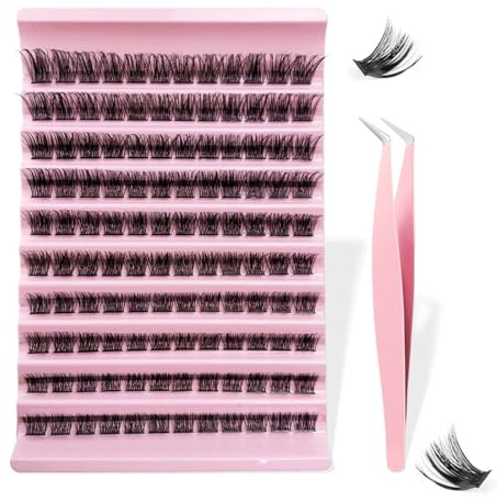 DOKRIN Ciglia finte 1 scatola di kit di extension per ciglia finte con pinzette per ciglia, ciglia artificiali, kit per ciglia fai da te per principianti, ragazze e donne