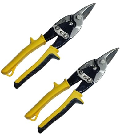 Pack de 2 unidades Tijeras corta chapa, hojalata, Resistente (250 mm, recta)