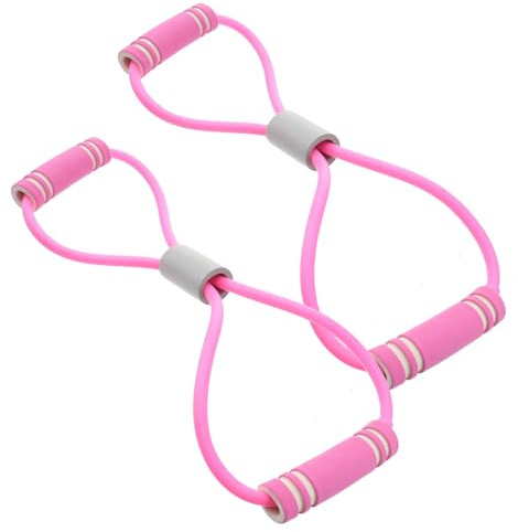 ORFOFE Bandas de Resistencia en Forma de 8 de TPR Nbr Alta Elasticidad y Transpirables 2 Piezas para Ejercicios de Fuerza para Entrenamiento en Casa