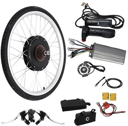 26 Zoll Ebike Umbausatz, 48V 1000w Hinterrad Umbausatz Kit, Max 55km/h, Scheibentyp, Brushless & Gearless Nabenmotor Kit, Einstellbare Geschwindigkeit, Bürstenloser Motor Fahrrad Umbausatz