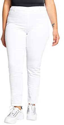 Ulla Popken Jeggings M. Gürtelschlaufen, Vaqueros Mujer, Blanco Nieve, 53W / 32L