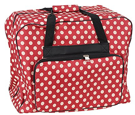 Unbekannt Nähmaschinen Tasche XL (rot/Creme gepunktet)