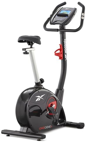 Reebok - Bicicleta Estática Serie One GB40S con 32 Niveles de Resistencia - 12 Programas Predefinidos - Bici Estática con Sillín Ajustable - Pantalla LCD 5.5 - Peso Máximo 120kg