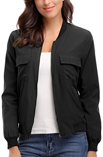 MISS MOLY Bomberjacke Damen Blouson Frühlingsjacke Dünne Jacke Reißverschluss Fliegerjacke